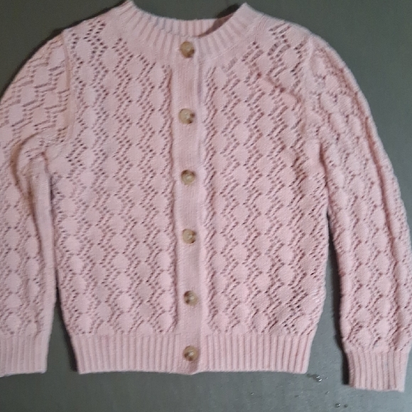 Old Navy Other - Old Navy Lace Knit Cardigan in Light Pink  100% Cotton Size 4T